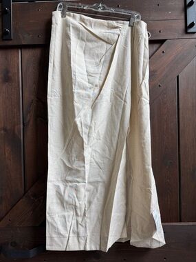 Topshop Cream Wrap Midi Skirt